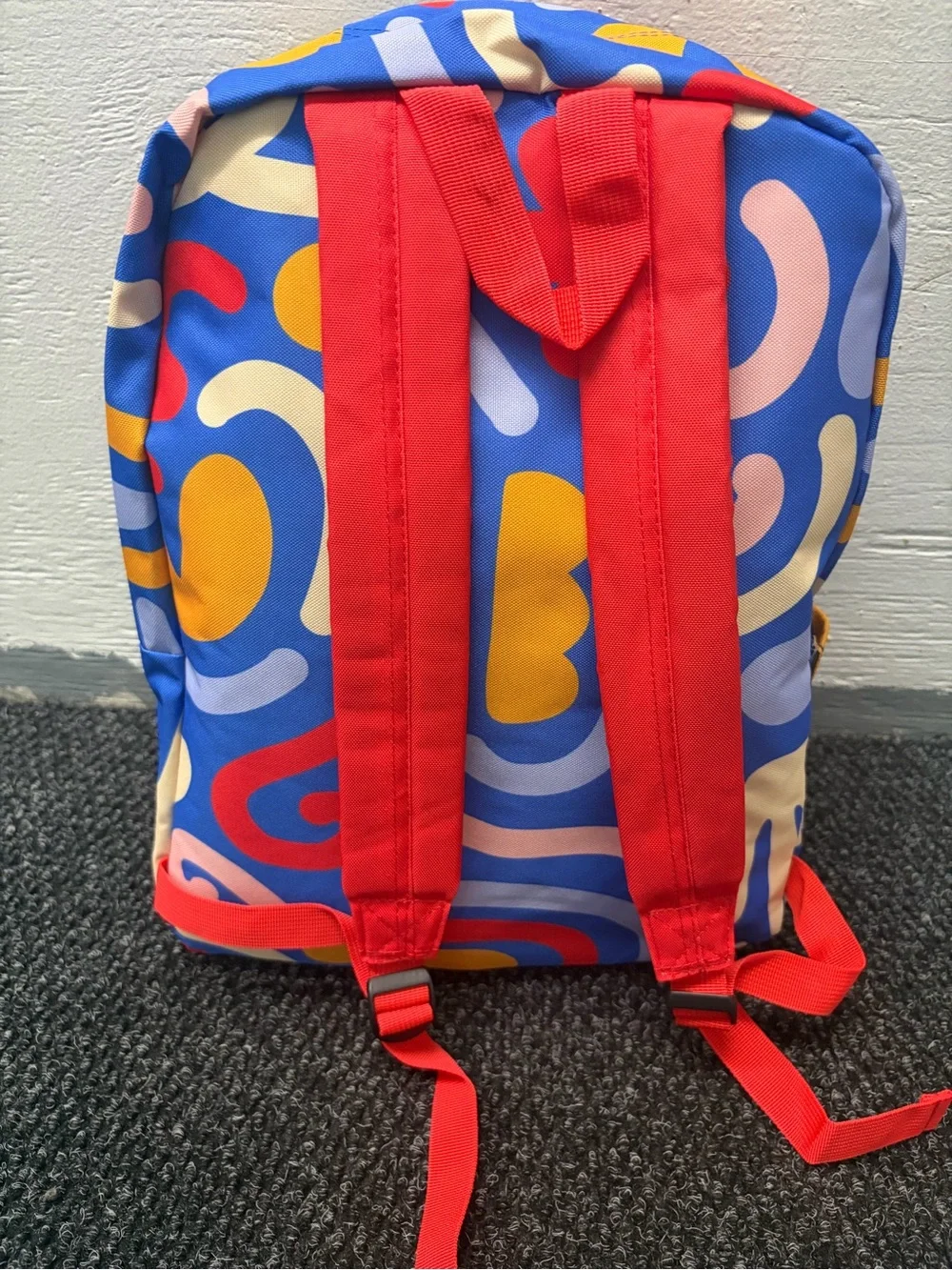 Colorful Kids Backpack with Red & Yellow Pocket